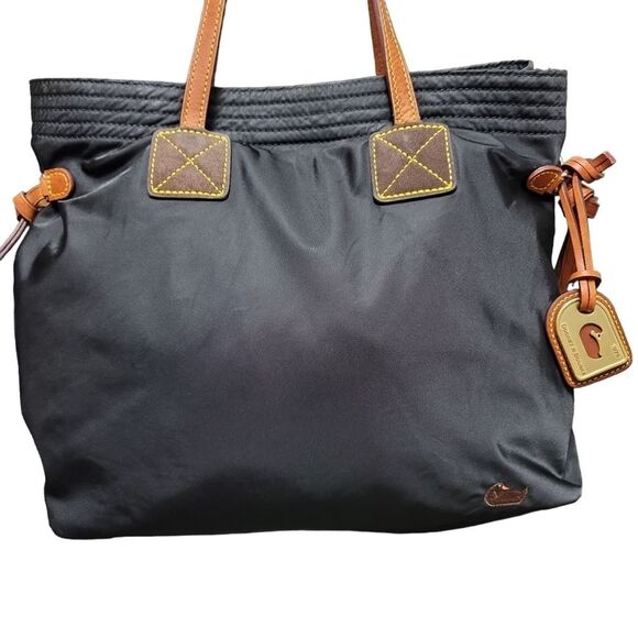 DOONEY & Bourke Black Nylon Victoria Tote Bag Leather Accents - Picture 8 of 16